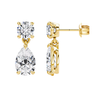 Toi et Moi Pear Teardrop Dangle Earrings