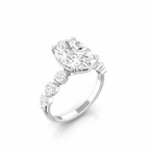 Oval Three-Stone Diamond Engagement Ring