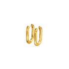 Del Mar Links | Elongated Paper Clip Hoops | Silver & Gold |