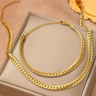 Cuban Chain Necklace & Bracelet Set