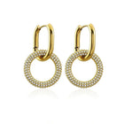 Pave Toggle Huggie Earrings