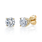 Classic Round Solitaire Stud Earrings
